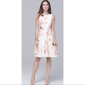 WHBM Floral Pink and White Dress Sz 4